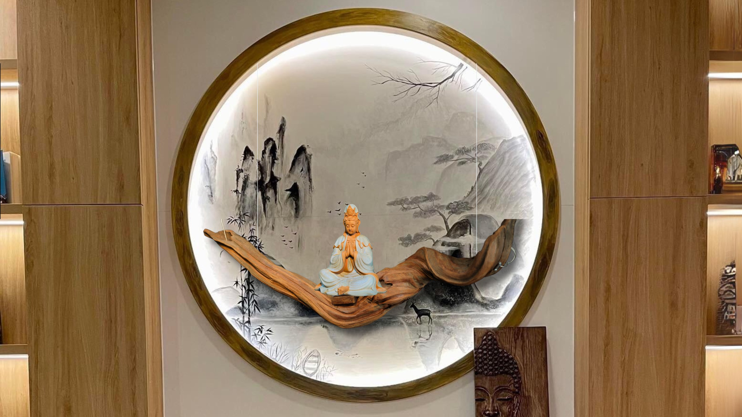Gỗ lũa trang trí treo tường