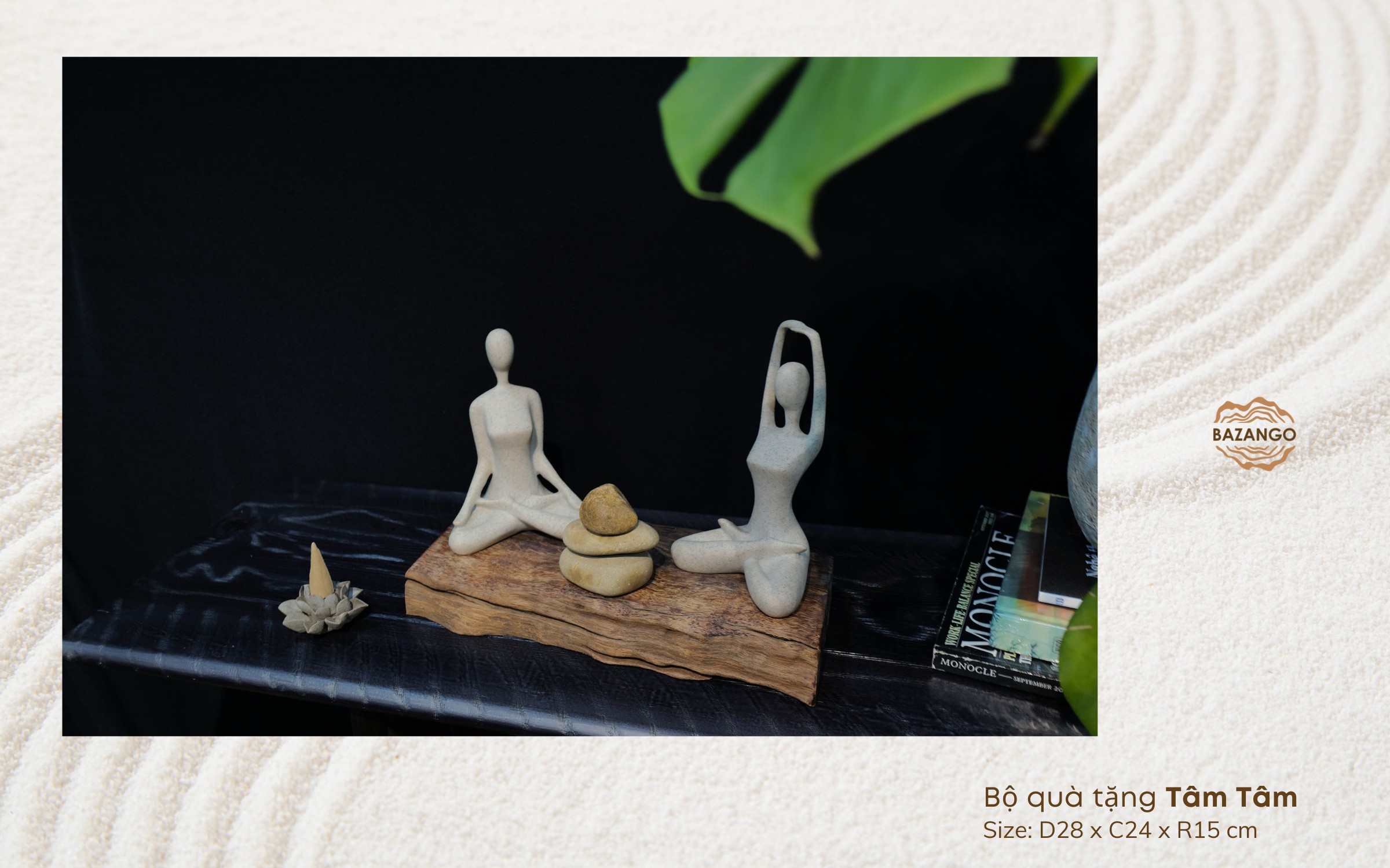 Bộ 2 tượng Yoga trang trí