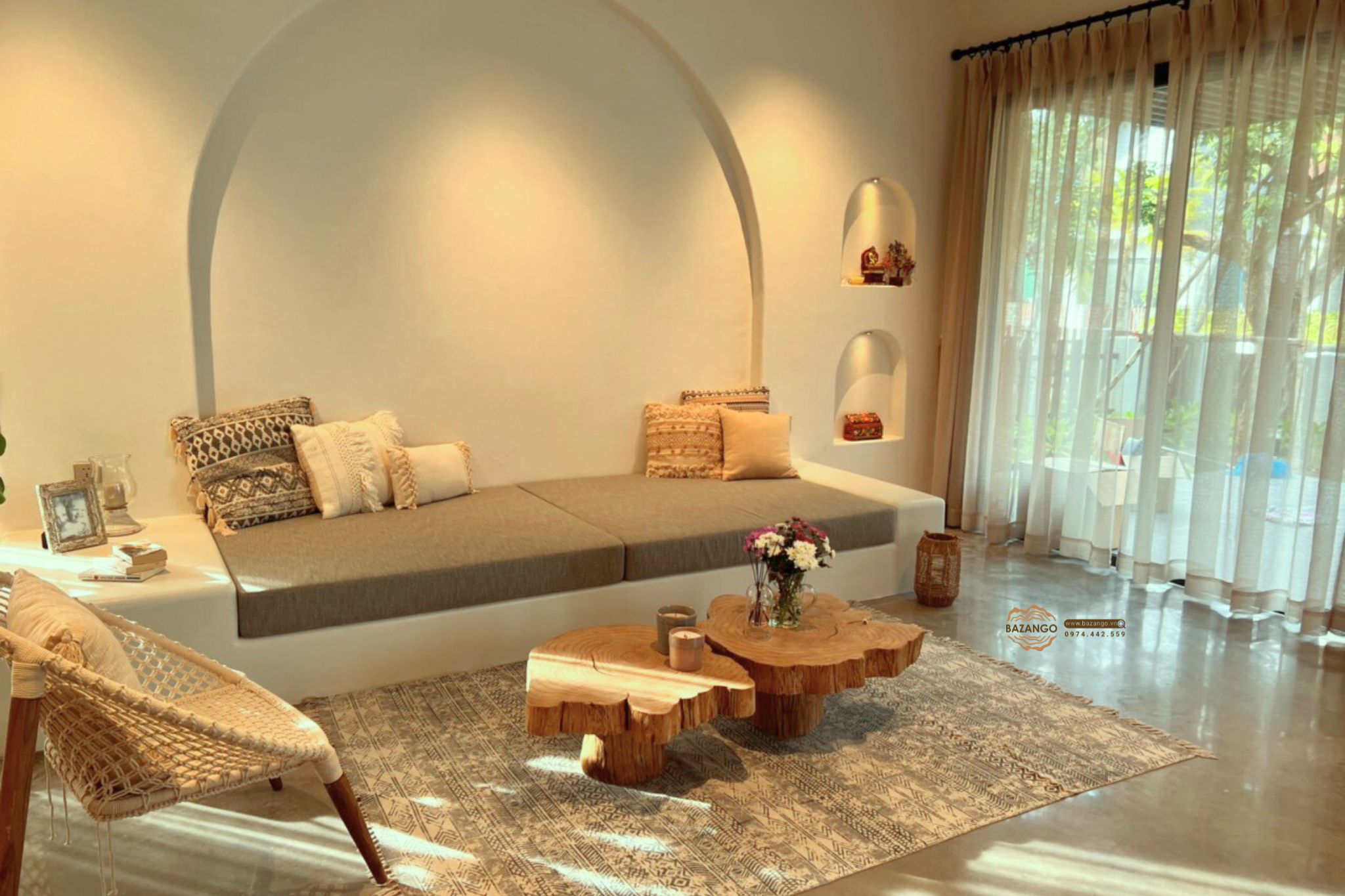 Bàn sofa gỗ tròn