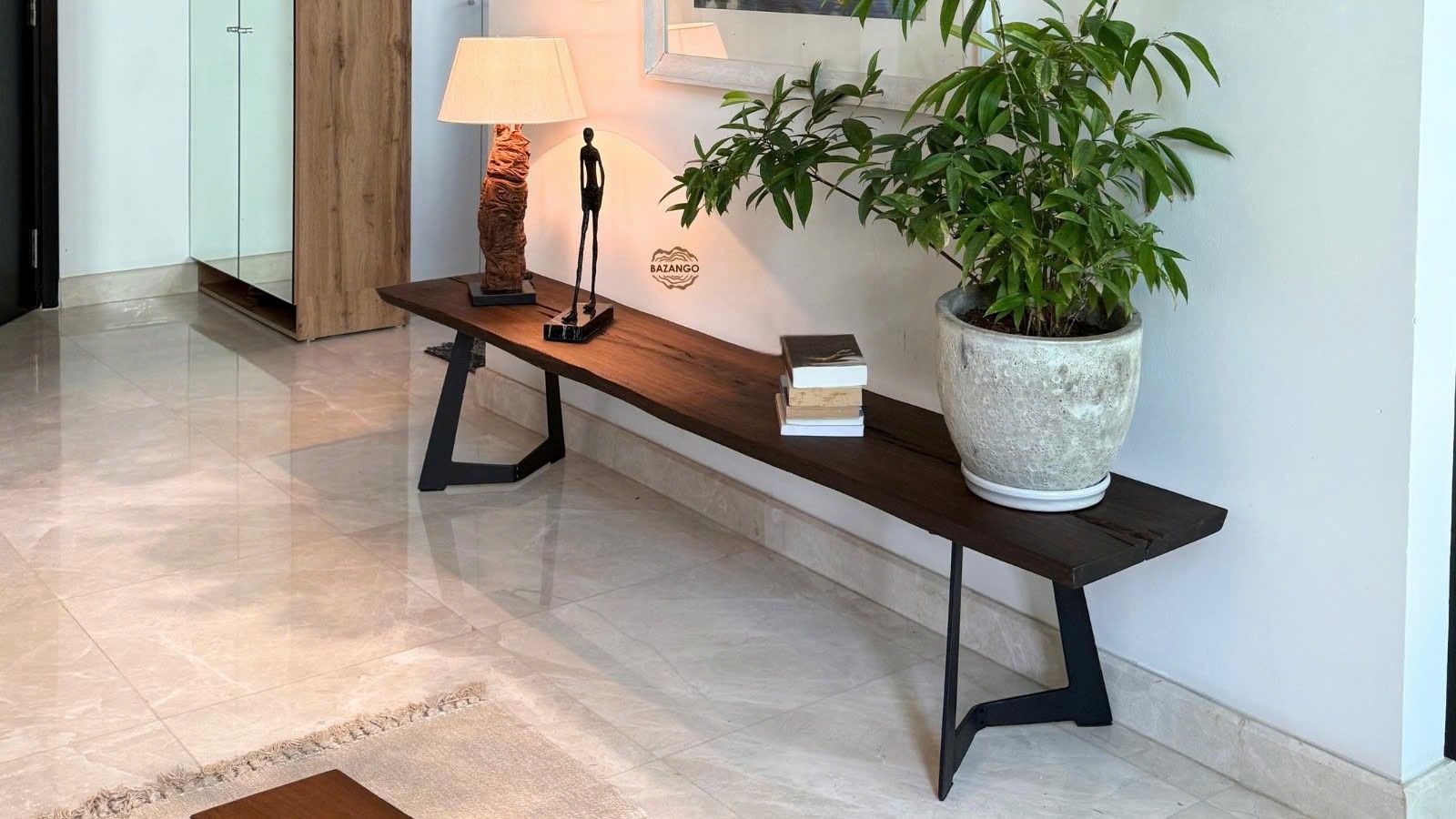 Kệ console gỗ chân sắt