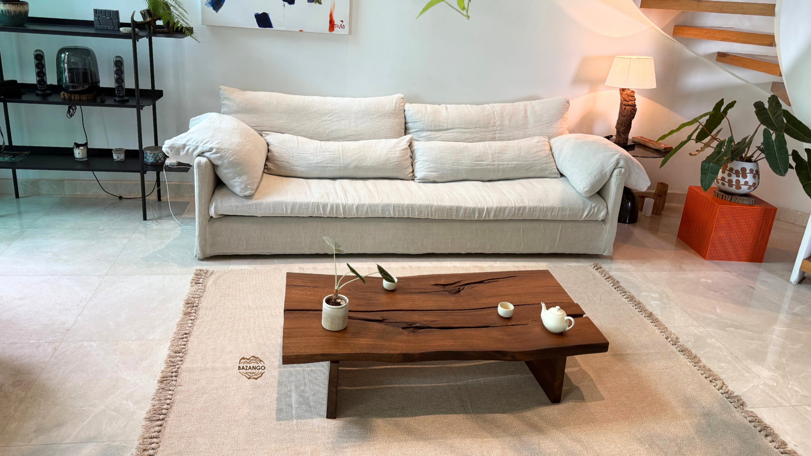 Bàn sofa gỗ nguyên khối