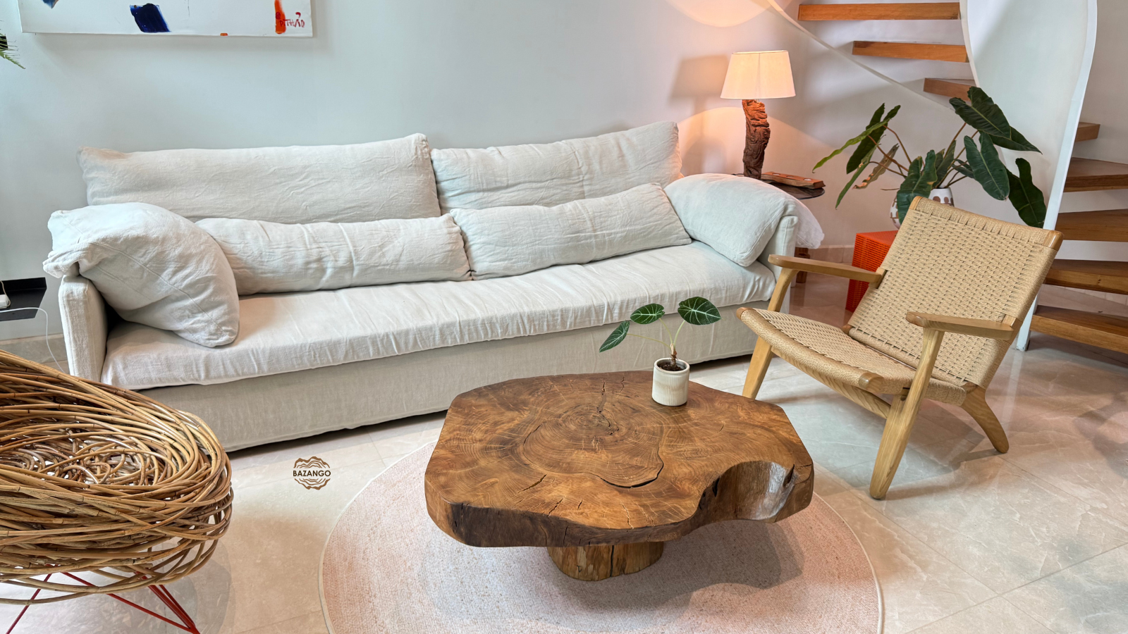 bàn sofa gỗ nguyên khối