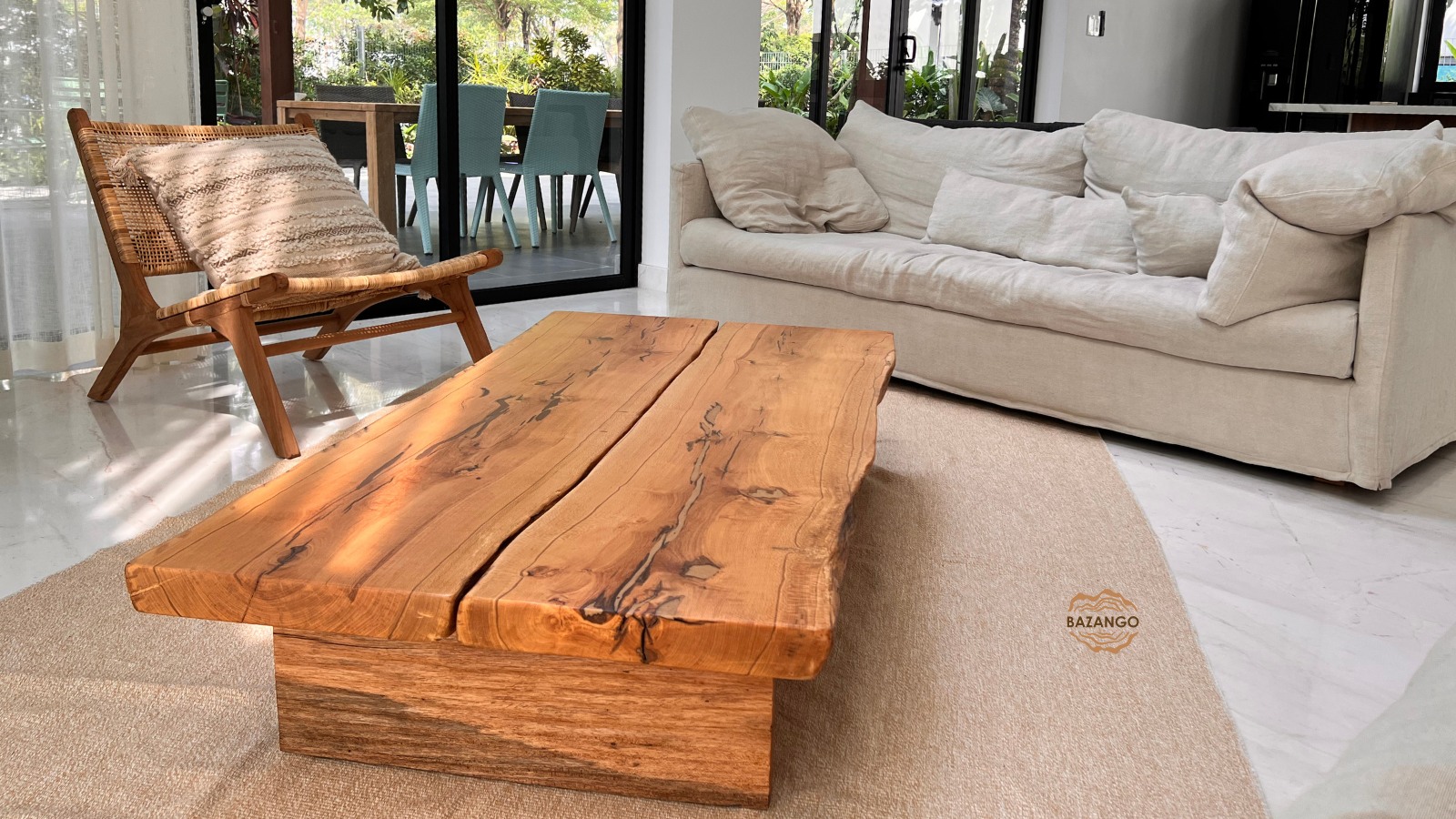 Bàn sofa gỗ tự nhiên hiện đại