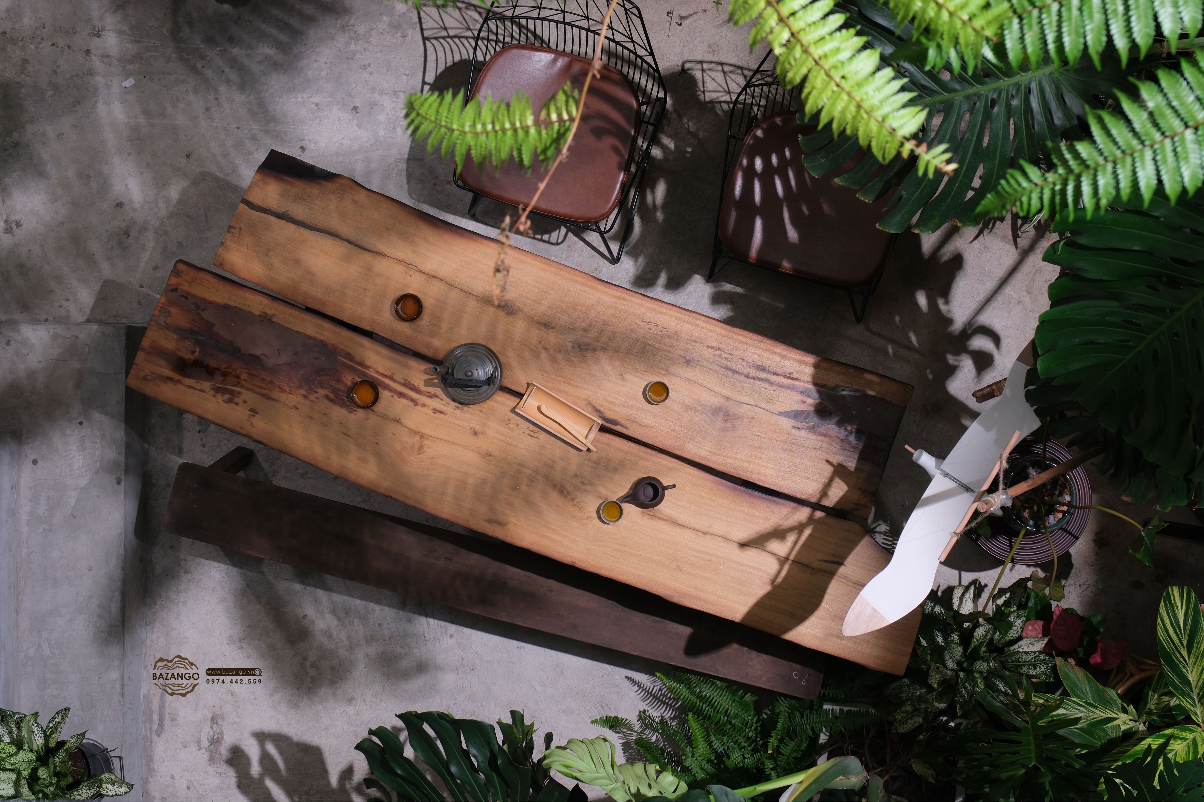 bàn ăn gỗ rustic