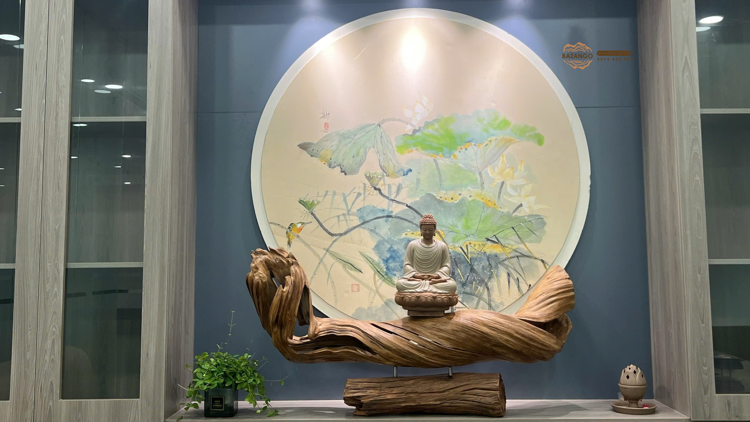 Tranh sen thuỷ mặc phong cảnh