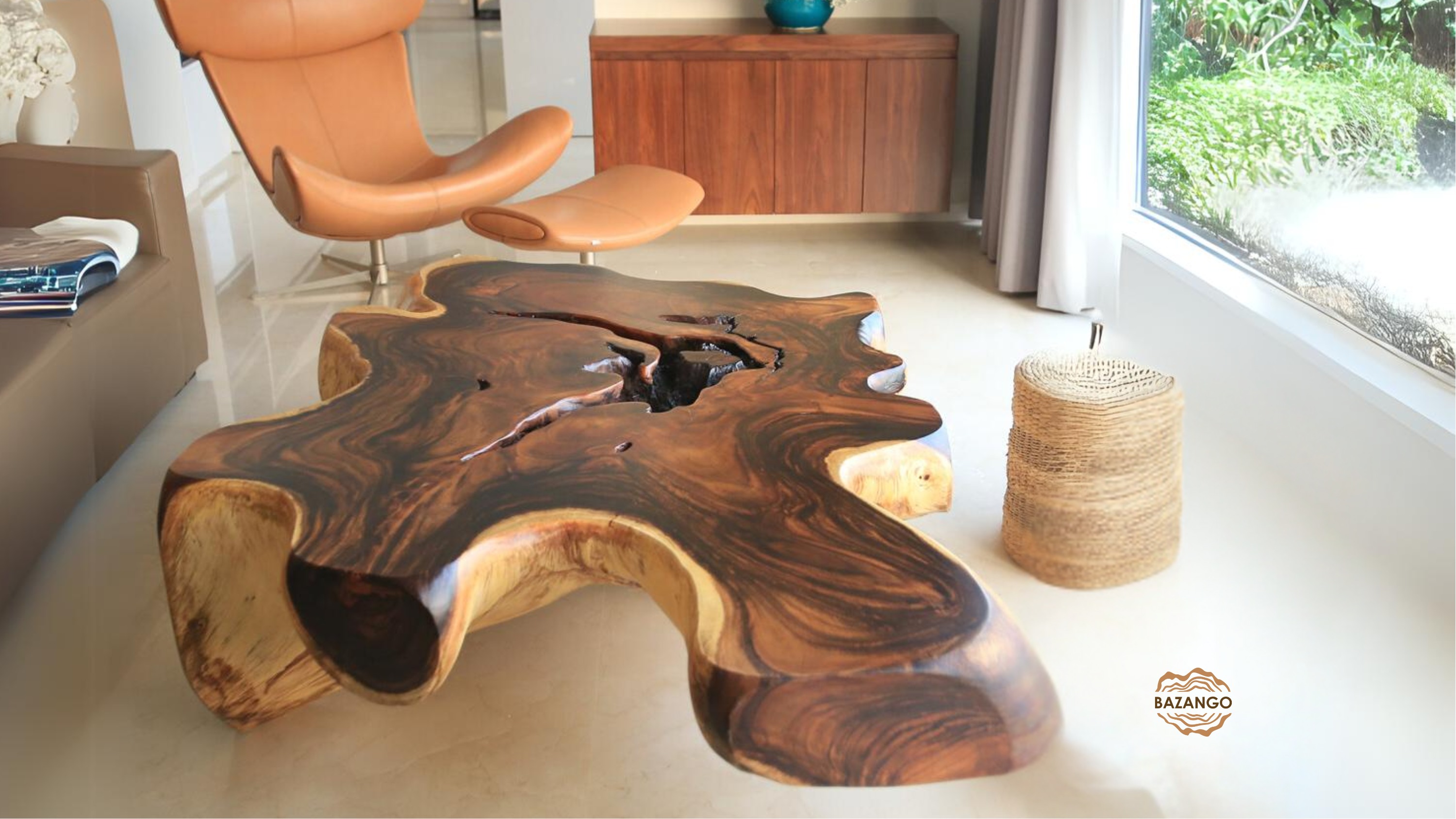 bàn sofa gỗ nguyên khối
