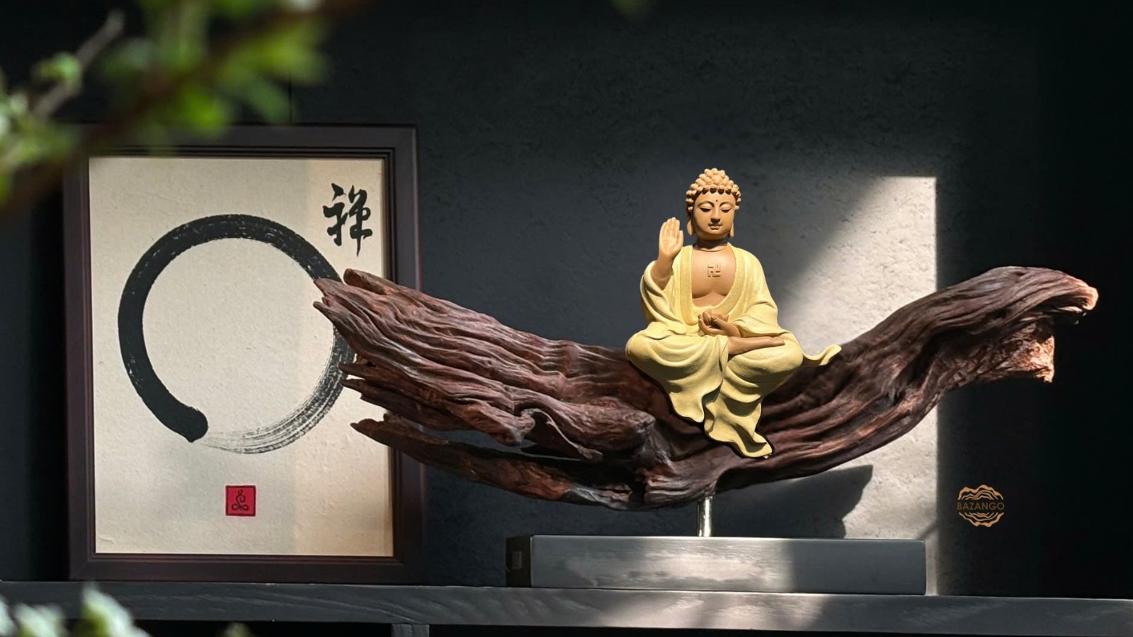 tượng phật adiđà- gỗ lũa