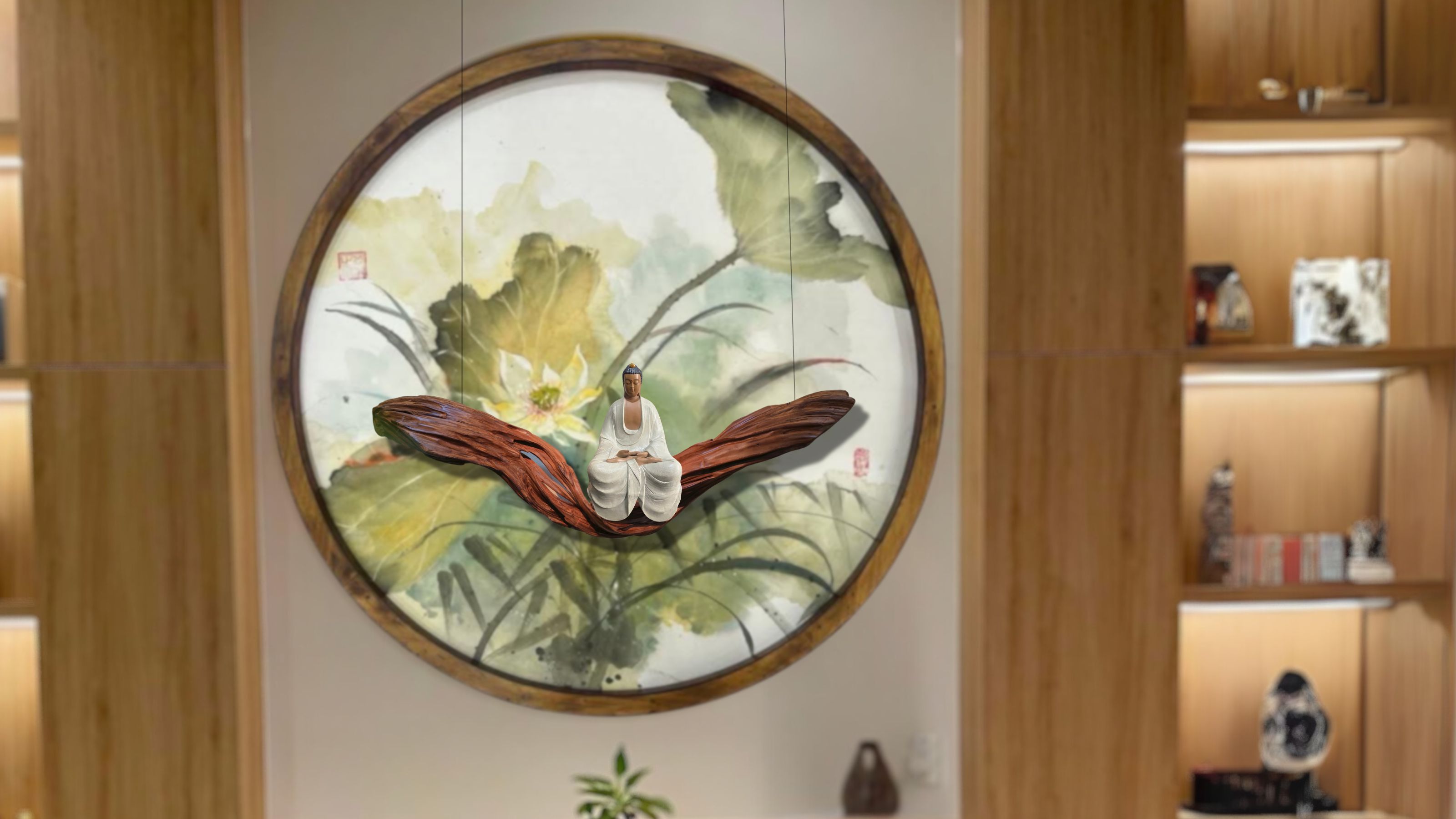 Tượng Phật trang trí phòng trà
