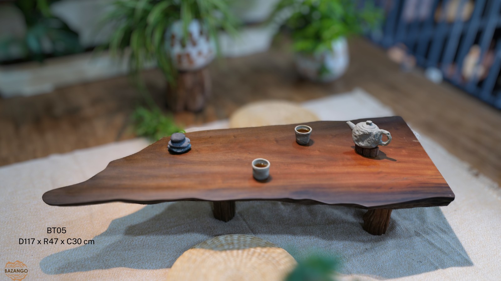 bàn trà gỗ nguyên khối
