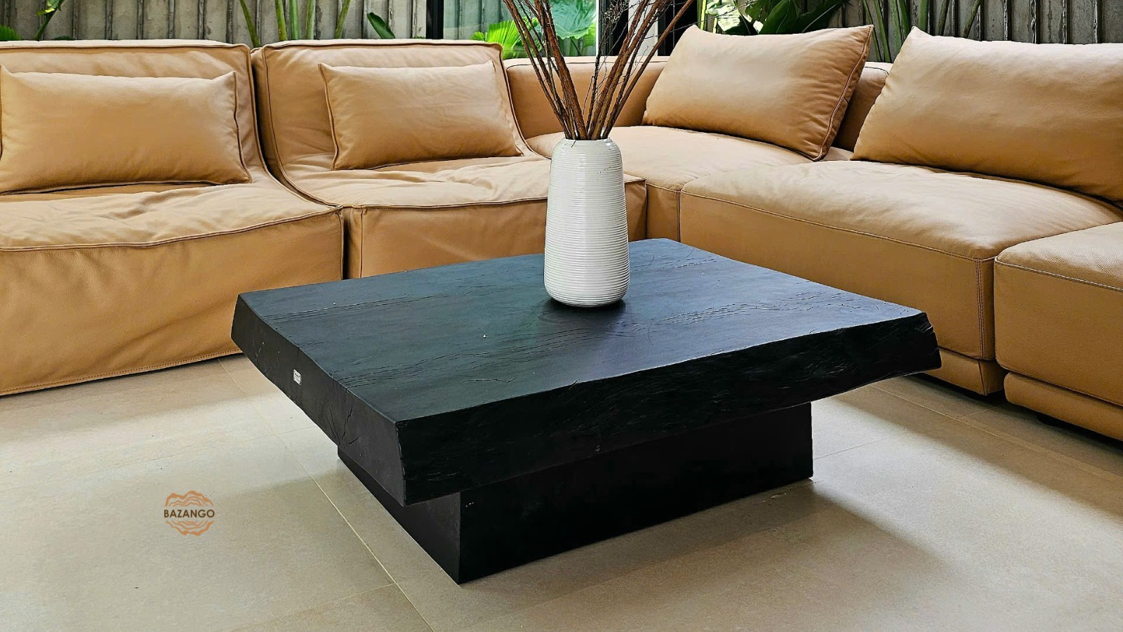 bàn sofa gỗ phong cách tối giản