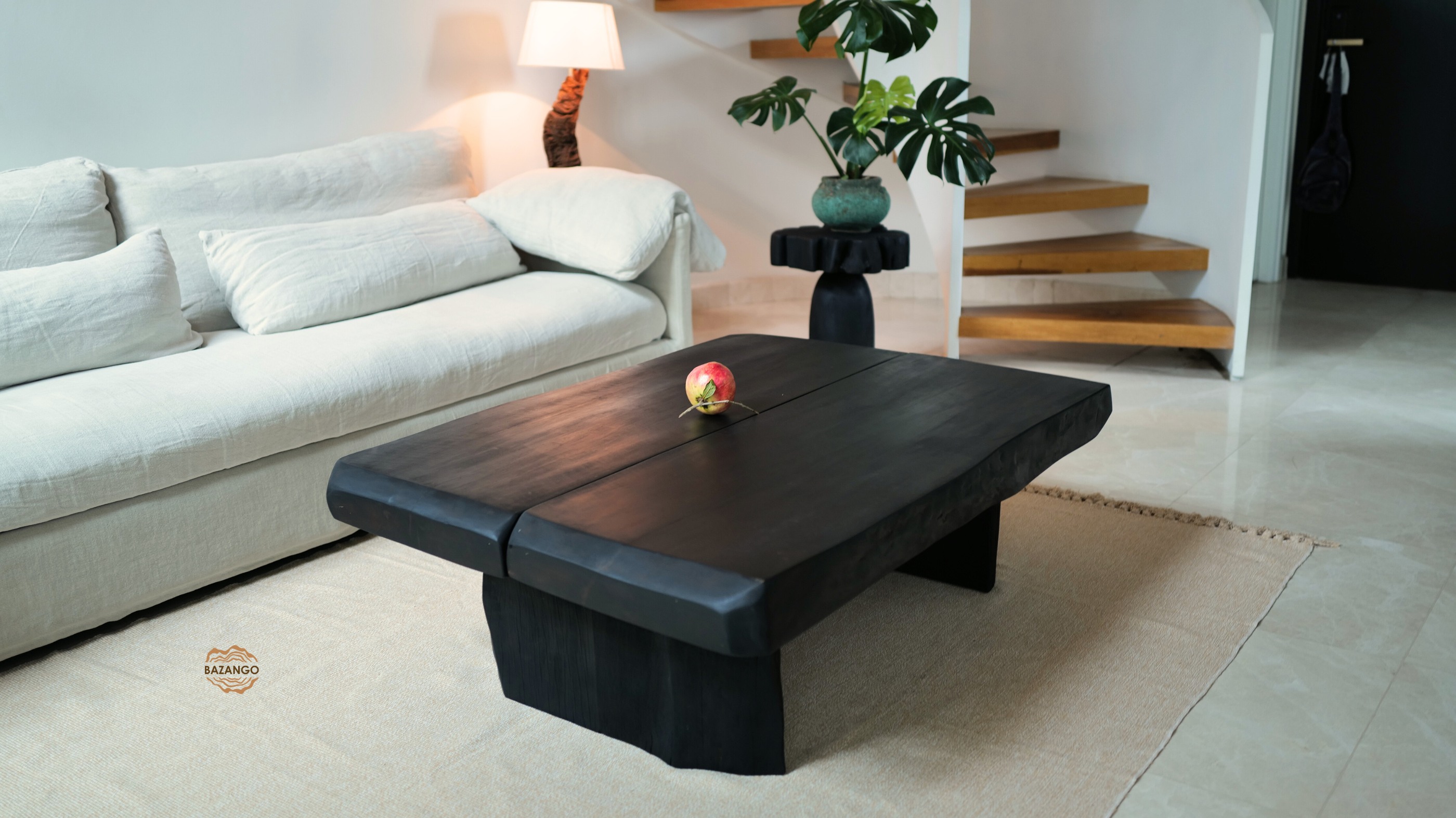 Bàn sofa gỗ màu đen