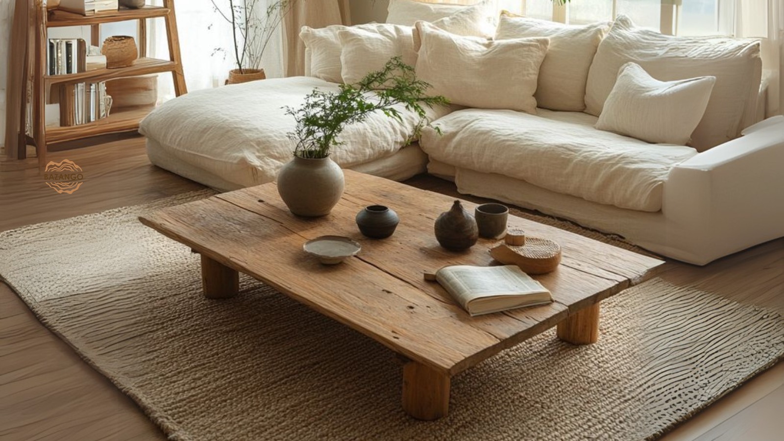 Bàn sofa gỗ phong cách nhật