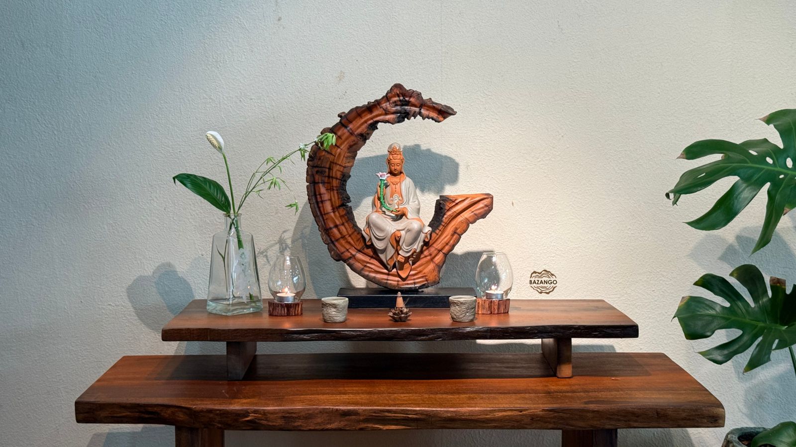 Tượng phật quan âm gỗ lũa